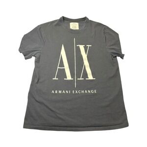 Armani Exchange AX Icon Period Graphic T-Shirt Mens Large Black White Logo Tee